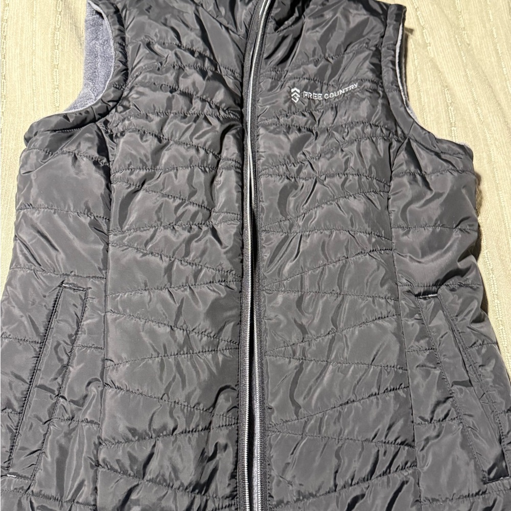Free Country Black Quilted Packable Vest